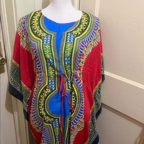 Kimono/Dashiki Kaftan with Patterns - Picture 3 of 4